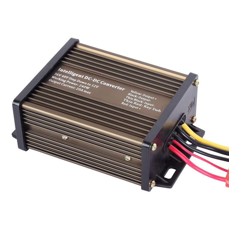 Pro Chaser DC-DC Golf Carts RVs 48V 36V Volt Voltage to 12V Step Down Voltage Reducer Regulator for Headlights Taillights Solar Panels Radios (20A 240W) - Image 1